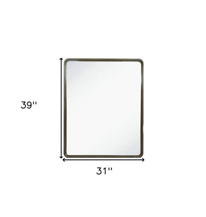 39" Dark Brown Solid Wood Framed Accent Mirror