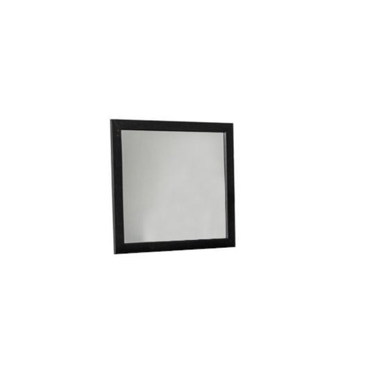 28" Dark Brown Solid Wood Framed Accent Mirror