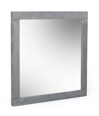 35" Gray Wood Framed Accent Mirror