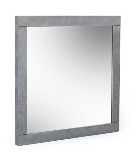 35" Gray Wood Framed Accent Mirror