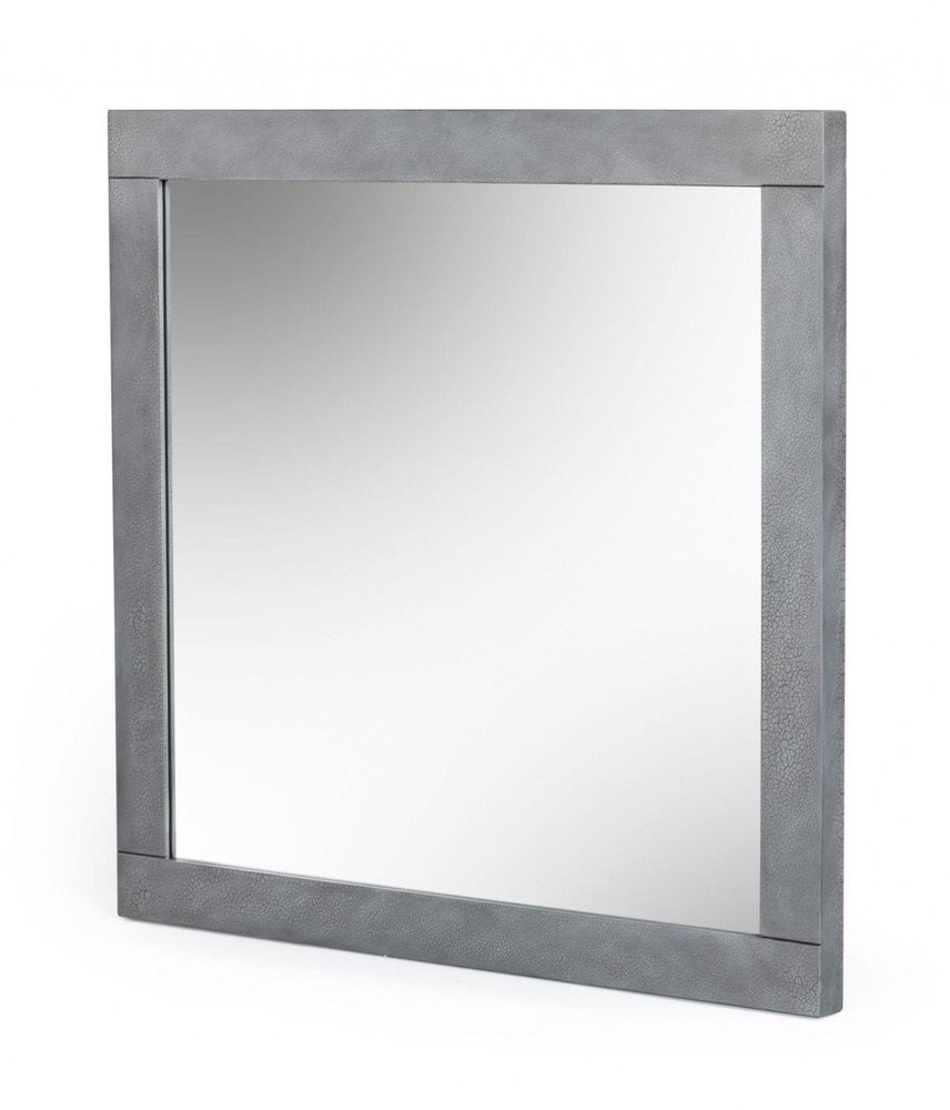 35" Gray Wood Framed Accent Mirror