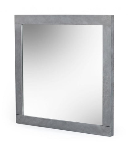 35" Gray Wood Framed Accent Mirror
