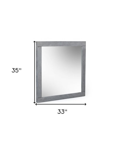 35" Gray Wood Framed Accent Mirror