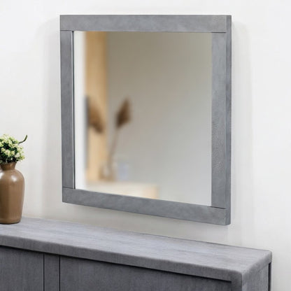35" Gray Wood Framed Accent Mirror