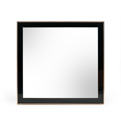 39" Rose Gold and Black Wood and Metal Framed Accent Mirror