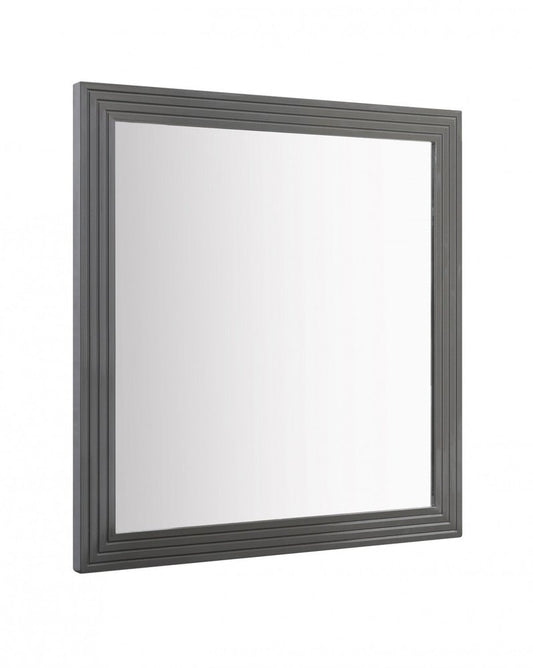 36" Gray Wood Framed Accent Mirror