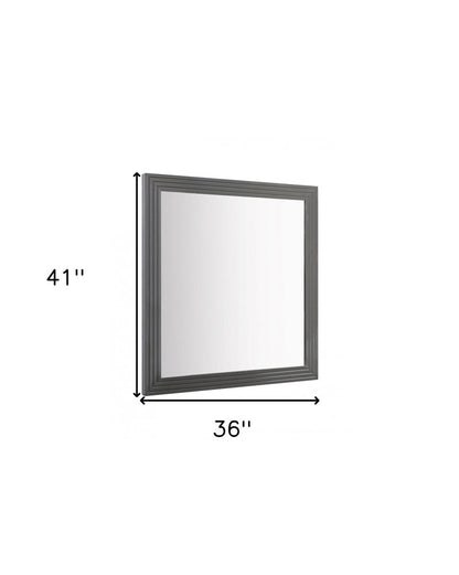 36" Gray Wood Framed Accent Mirror