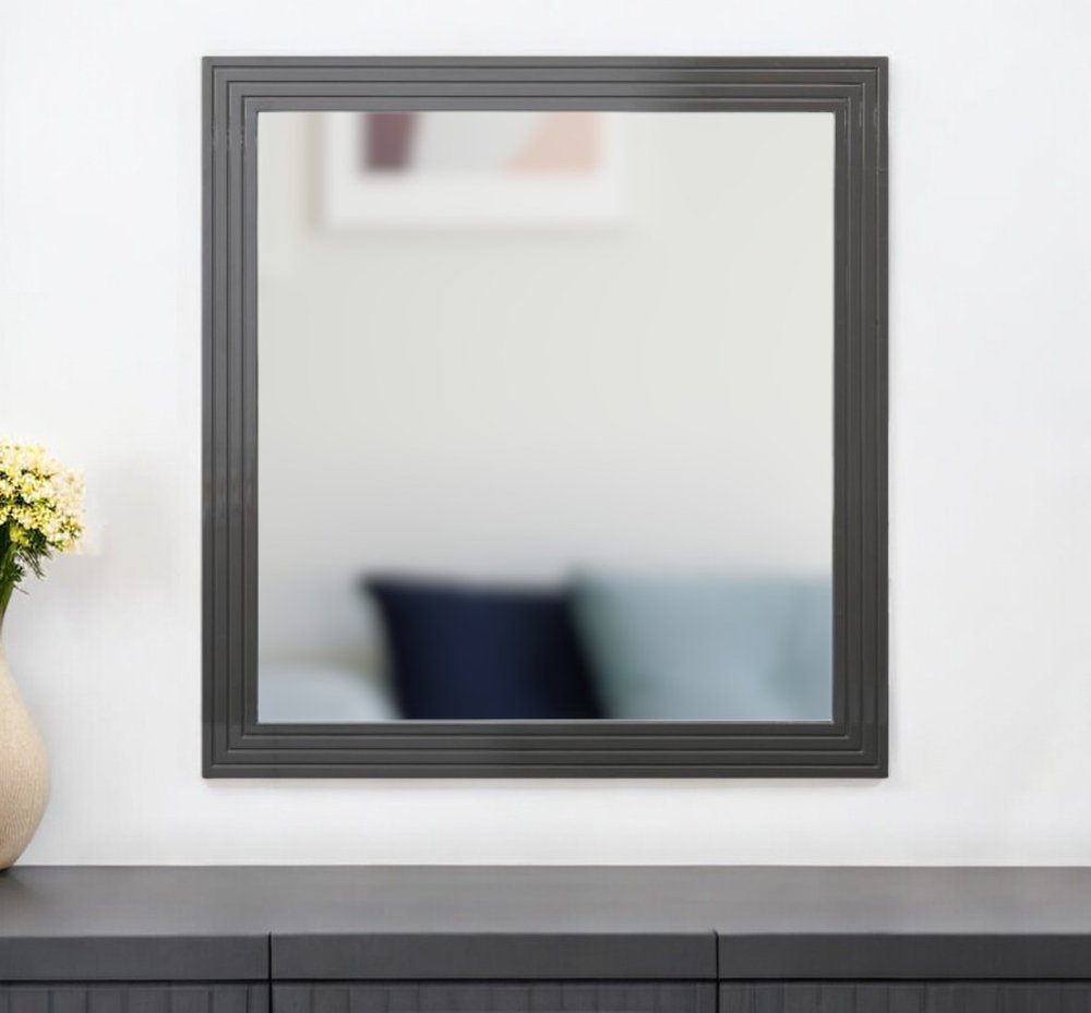 36" Gray Wood Framed Accent Mirror