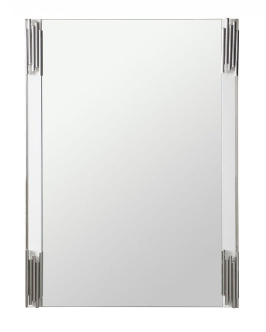43" White Steel Framed Accent Mirror