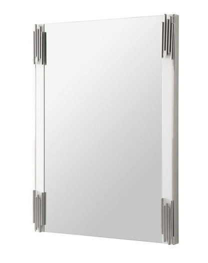 43" White Steel Framed Accent Mirror