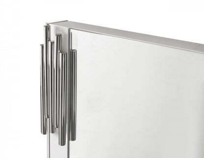 43" White Steel Framed Accent Mirror