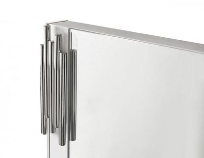 43" White Steel Framed Accent Mirror