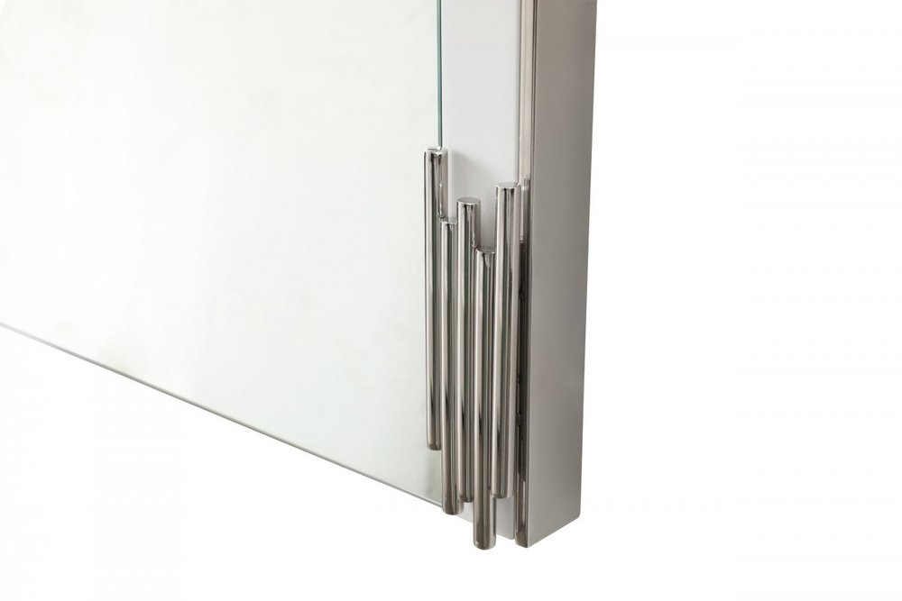 43" White Steel Framed Accent Mirror