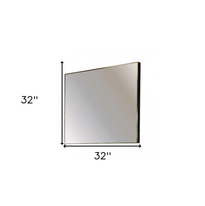 32" Gray Square Metal Framed Accent Mirror
