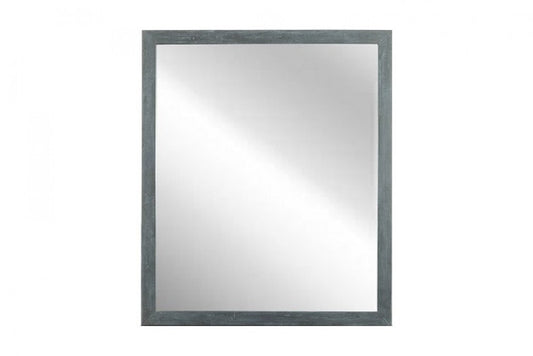 40" Dark Gray Solid Wood Framed Accent Mirror