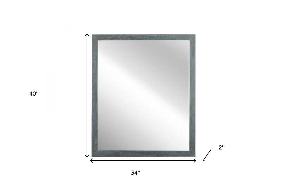 40" Dark Gray Solid Wood Framed Accent Mirror