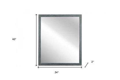 40" Dark Gray Solid Wood Framed Accent Mirror