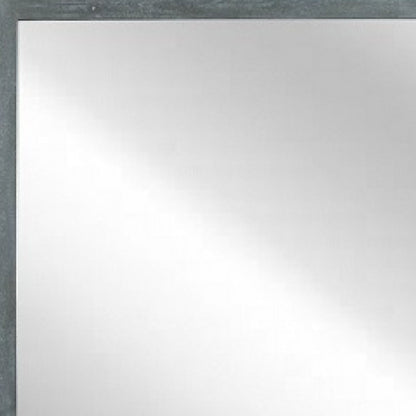 40" Dark Gray Solid Wood Framed Accent Mirror