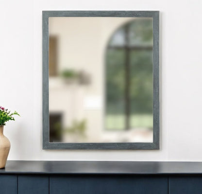40" Dark Gray Solid Wood Framed Accent Mirror