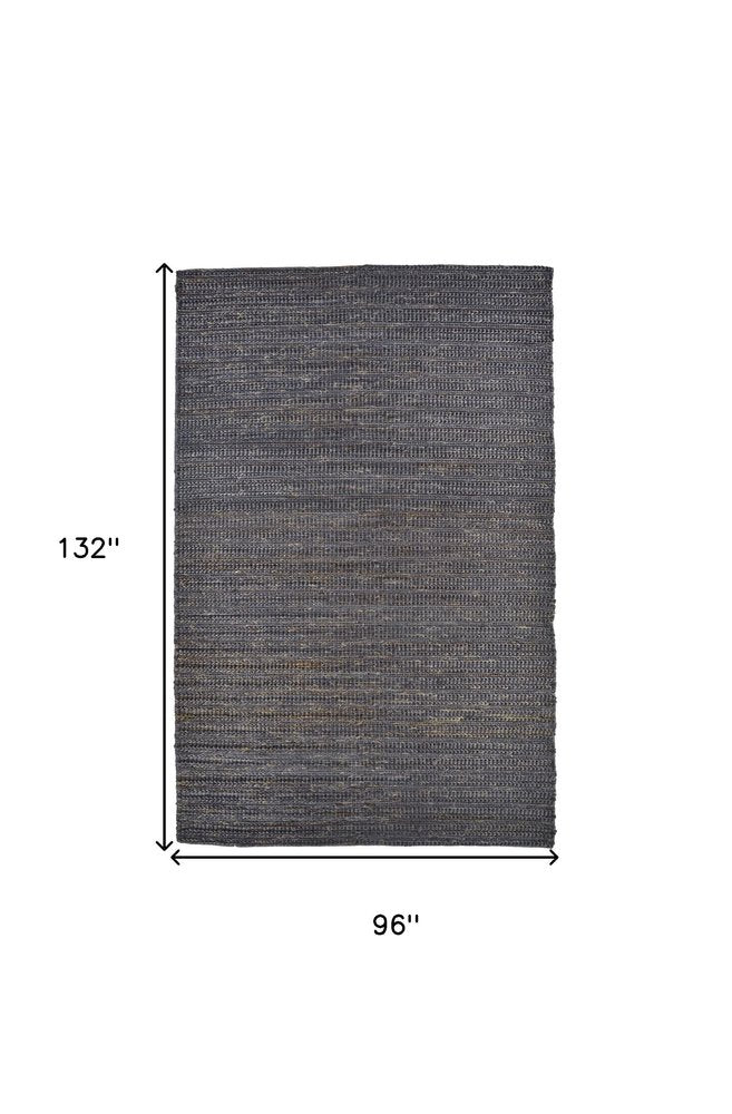 8' X 11' Brown Blue And Taupe Hand Woven Area Rug