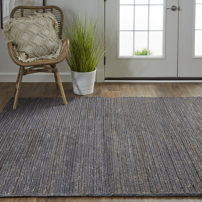 8' X 11' Brown Blue And Taupe Hand Woven Area Rug