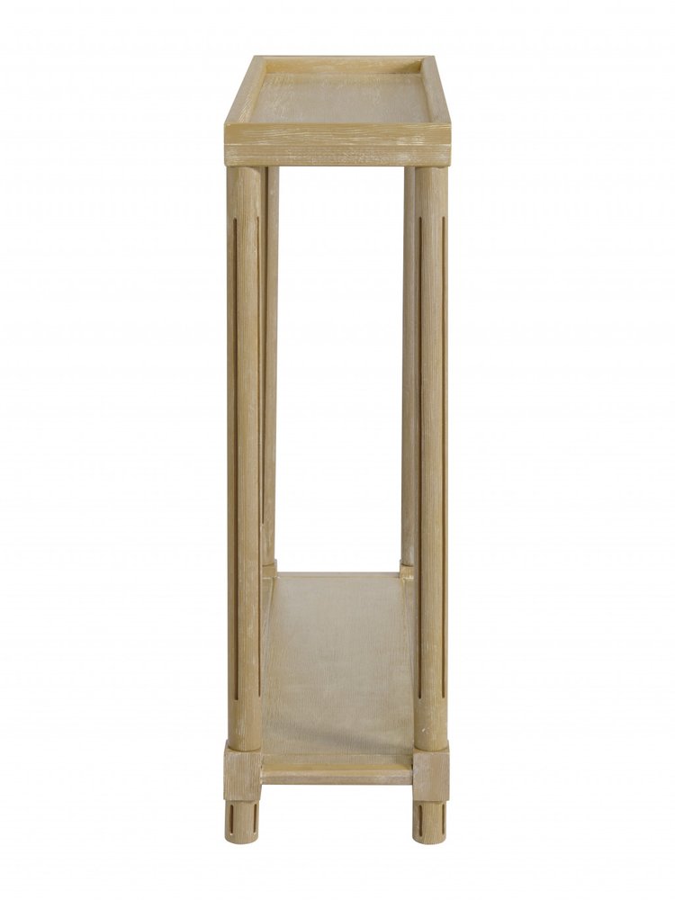 Set of Two Oak Solid Wood End Tables With Shelf