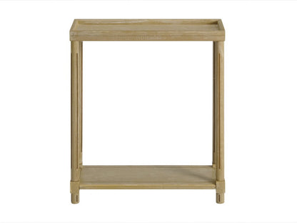 Set of Two Oak Solid Wood End Tables With Shelf