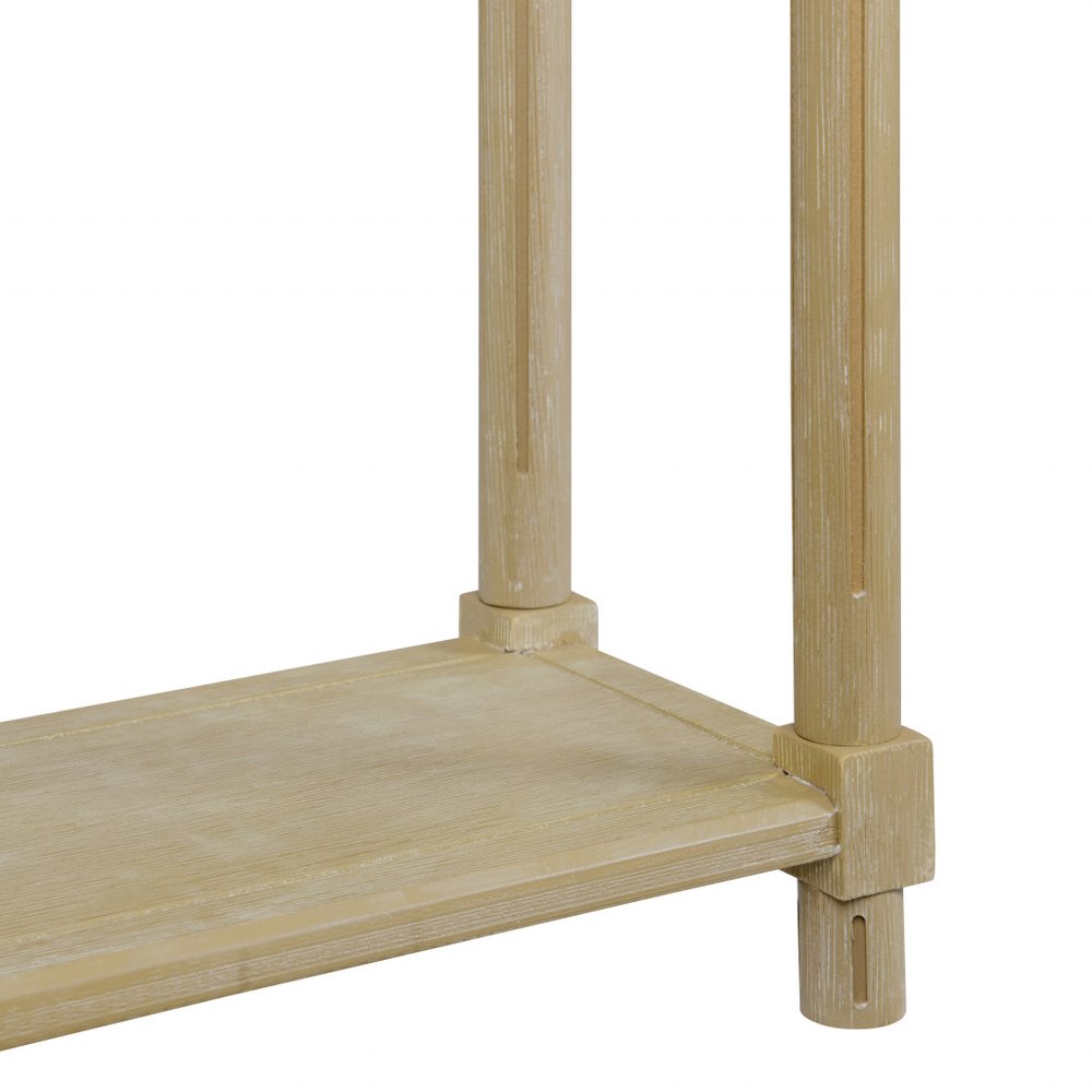 Set of Two Oak Solid Wood End Tables With Shelf