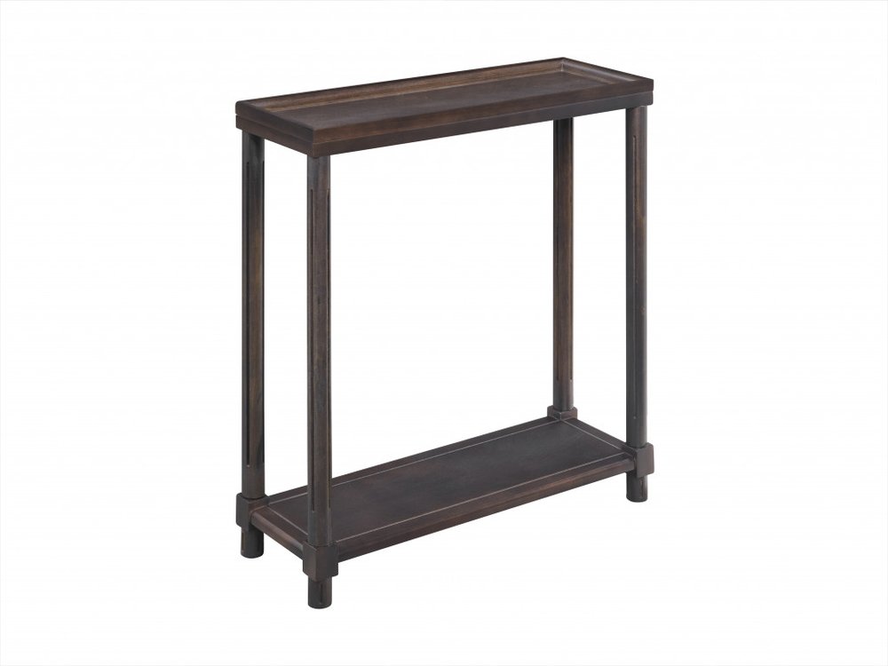 Set of Two Espresso Solid Wood End Tables With Shelf