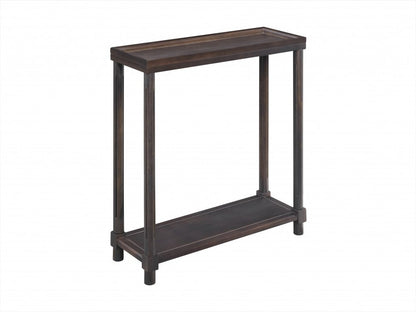 Set of Two Espresso Solid Wood End Tables With Shelf