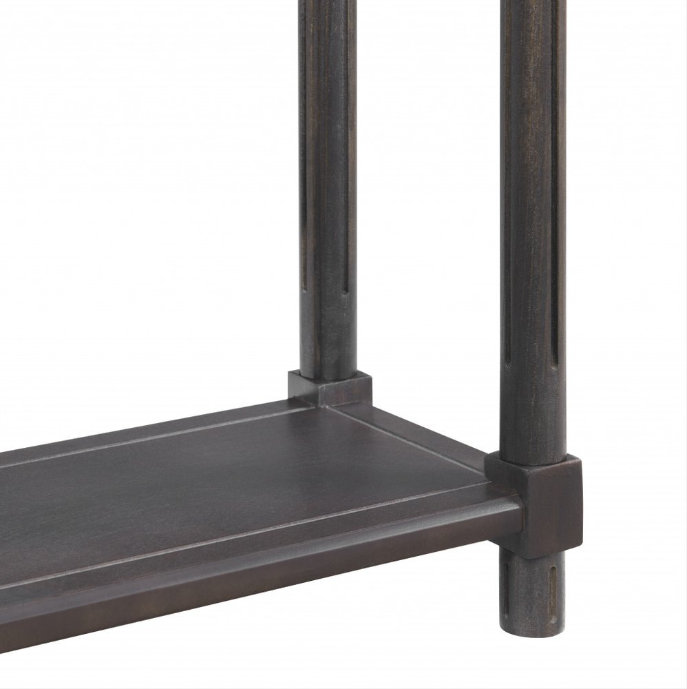 Set of Two Espresso Solid Wood End Tables With Shelf