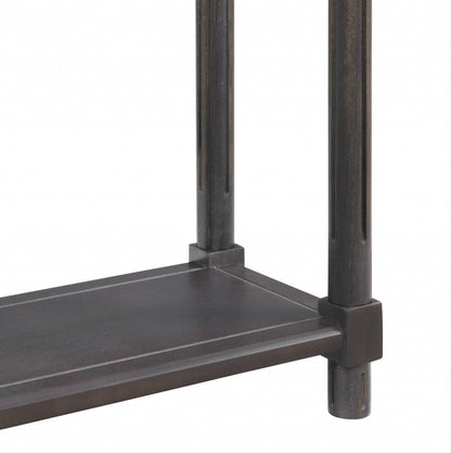 Set of Two Espresso Solid Wood End Tables With Shelf
