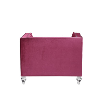 40" Burgundy and Black Velvet Tufted Arm Chair