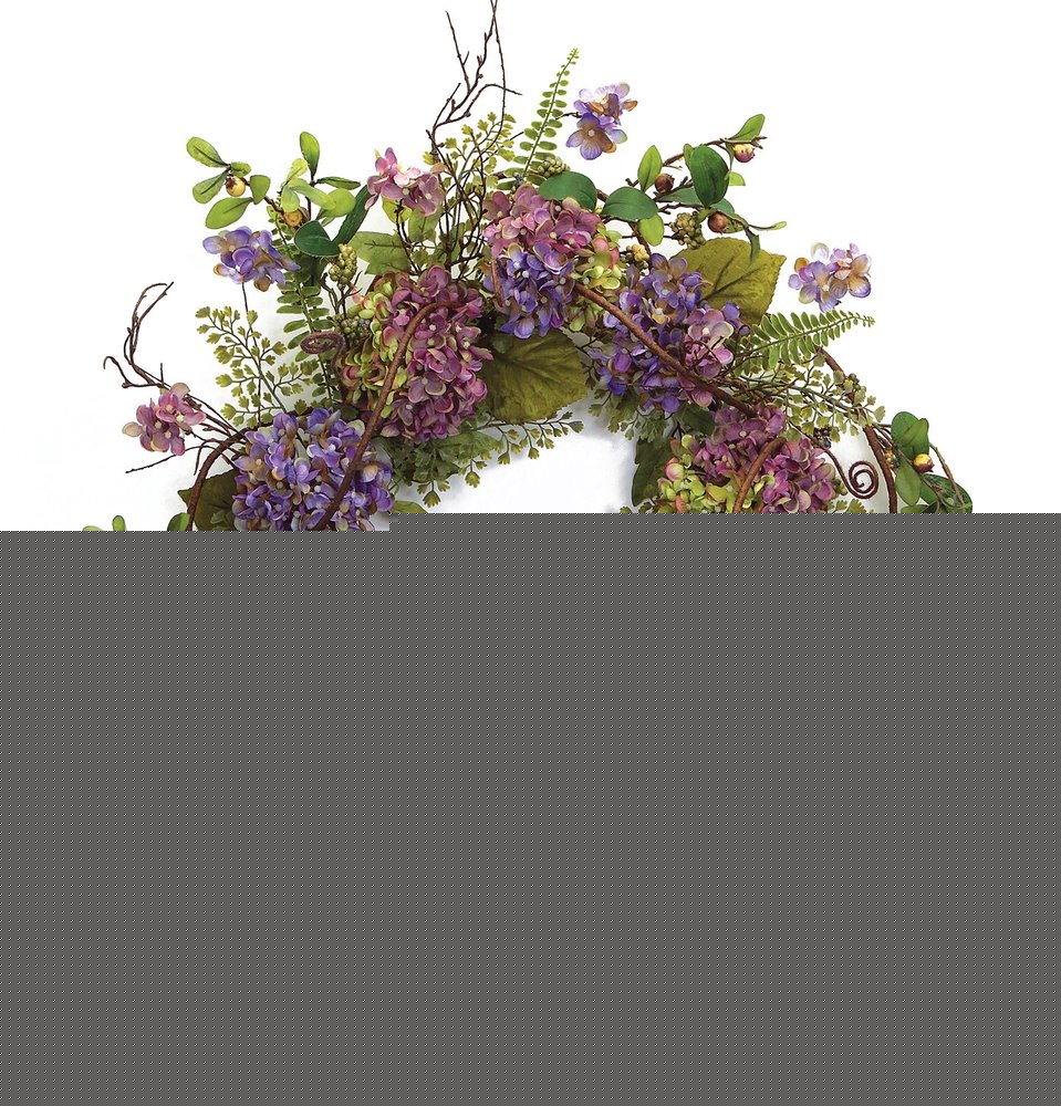 22" Purple Artificial Summer Hydrangea Wreath