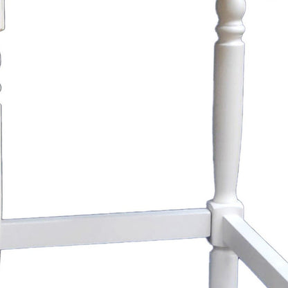 29" Natural And Antiqued White Solid Wood Backless Bar Height Bar Chair