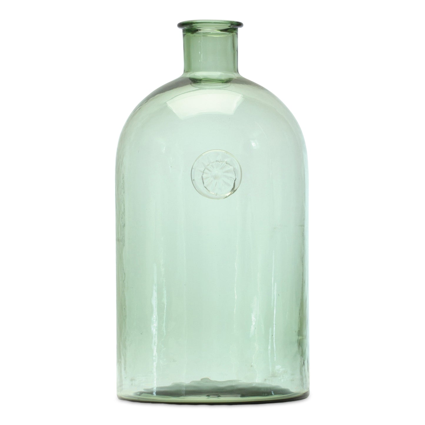 12" Green Bud Glass Table Vase