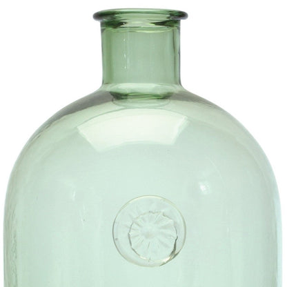12" Green Bud Glass Table Vase