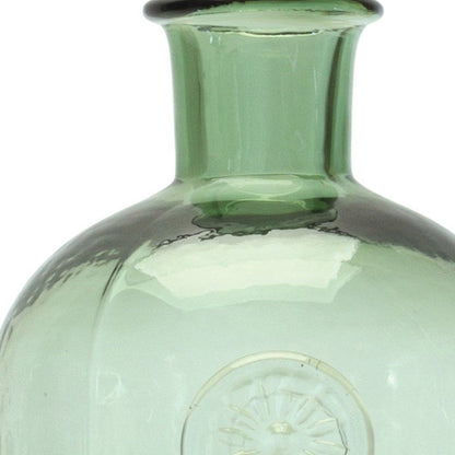 9" Green Bud Glass Table Vase