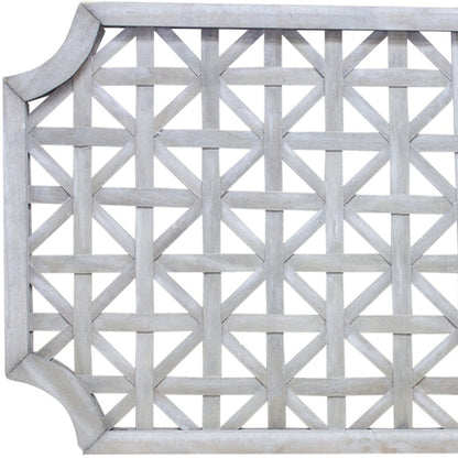 Set of Two Gray Geometric Solid Wood Framed Art