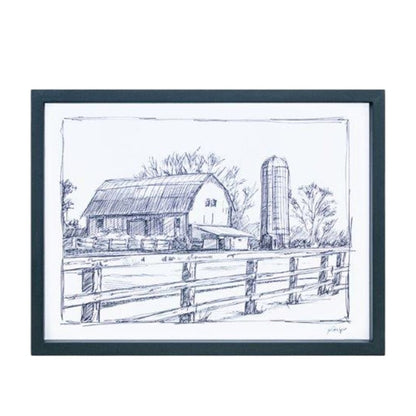 Set of Two Black And White Framed Art