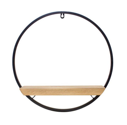 17" X 6" Brown Metal Circle Hanging Dimensional Sculpture