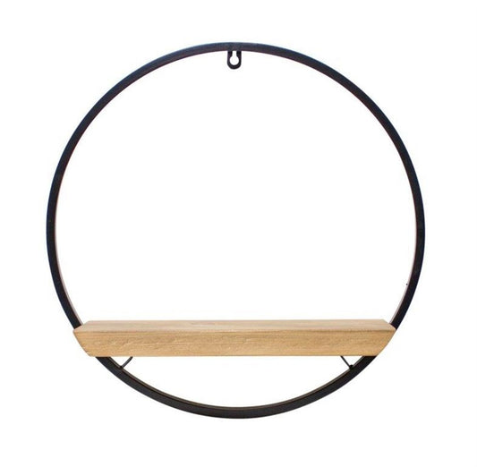 17" X 6" Brown Metal Circle Hanging Dimensional Sculpture