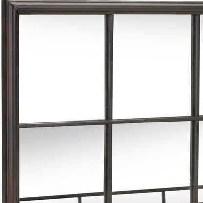 18" Black Iron Framed Accent Mirror