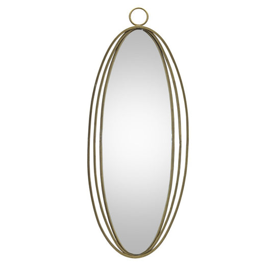 34" Gold Oval Metal Framed Accent Mirror