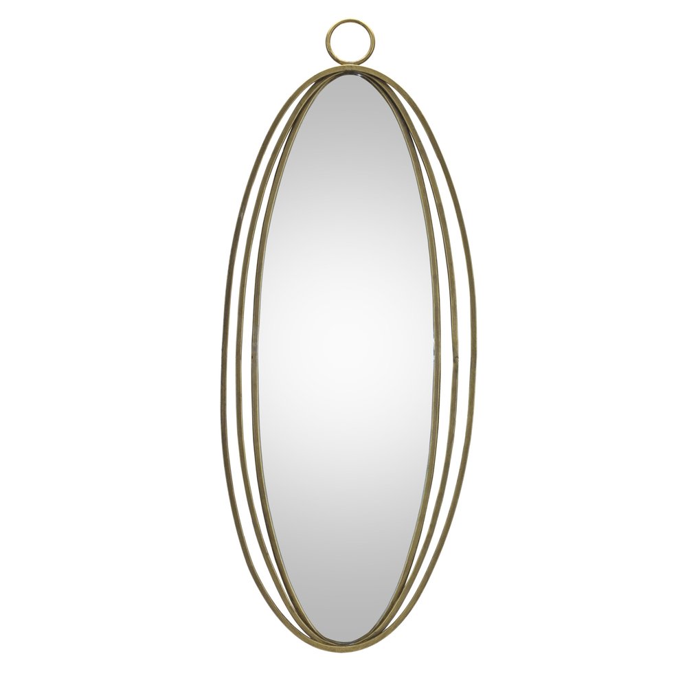 34" Gold Oval Metal Framed Accent Mirror