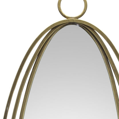 34" Gold Oval Metal Framed Accent Mirror