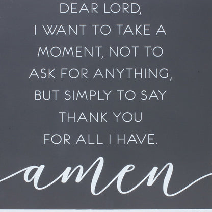 20" X 20" Gray And White Thankful Prayer Square Prayer Wall Decor