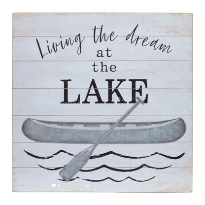 Set of Two White Black And Gray Lake Square Framed Art