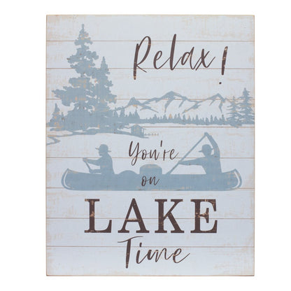 Set of Two White Black And Blue Trees, Lake Lake Wood Framed Art