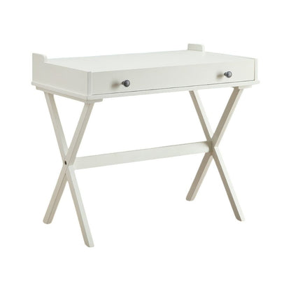34" Antiqued White Wood Flip Top Desk